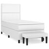 vidaXL Boxspring posteľ s matracom biela 100x200 cm umel&aacute; koža