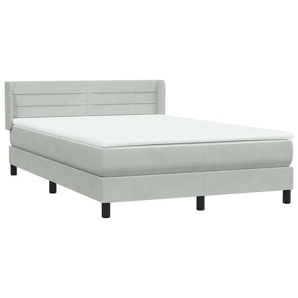 vidaXL Box Spring Posteľ s matracom Svetlosiv&aacute; 160x220 cm Zamat
