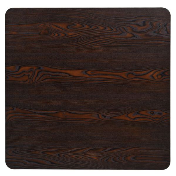 vidaXL Bistro stolík, MDF a oceľ, štvorcový, 80x80x75 cm, tmavý popolový