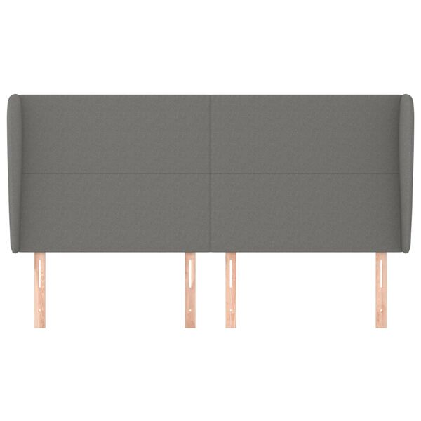 vidaXL Čelo postele so z&aacute;hybmi tmavosiv&eacute; 203x23x118/128 cm l&aacute;tka