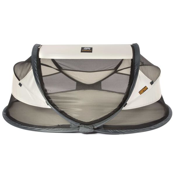 DERYAN Skladacia cestovná postieľka Baby Luxe so sieťou proti komárom krémová