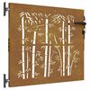 vidaXL Záhradná brána 85x75 cm, corten oceľ, bambusový dizajn