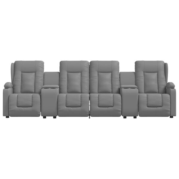 vidaXL 4-miestne sklápacie masážne kreslo+držiaky na poháre, sivé