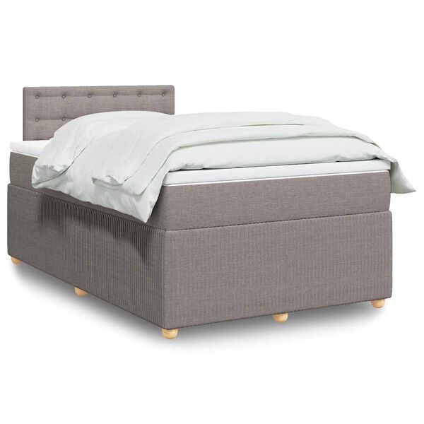 vidaXL Boxspring posteľ s matracom sivohned&aacute; 120x190 cm l&aacute;tka