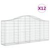 vidaXL Obl&uacute;kov&eacute; gabionov&eacute; ko&scaron;e 12ks 200x30x80/100cm pozinkovan&eacute; železo