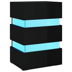 vidaXL Nočn&yacute; stol&iacute;k s LED, leskl&yacute; čierny 45x35x67 cm, kompozitn&eacute; drevo