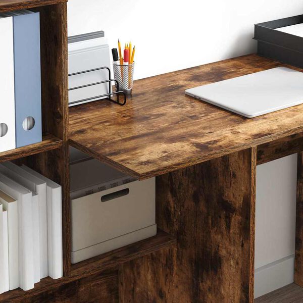 vidaXL Stôl Dymová dub 131,5 x 50 x 106,5 cm Kompozitné drevo