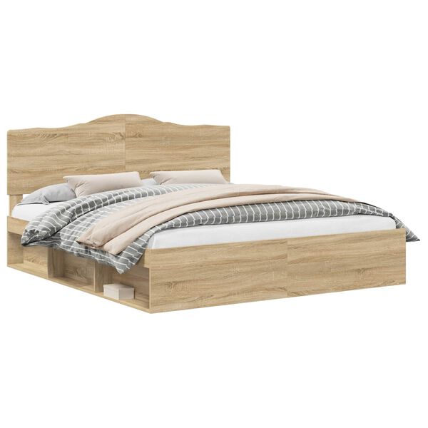 vidaXL R&aacute;m postele Sonoma 200 x 200 cm Mas&iacute;vne borovicov&eacute; drevo