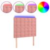 vidaXL Čelo postele s LED ružov&eacute; 100x5x118/128 cm zamat