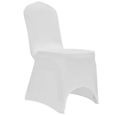 vidaXL Návleky na stoličku biele 12 ks naťahovacie
