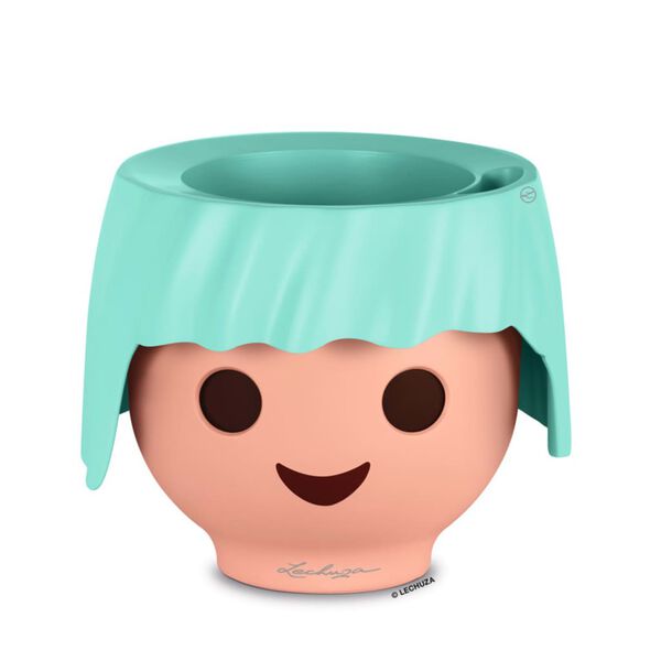 LECHUZA Kvetináč na stôl OJO ALL-IN-ONE akvamarínový zelený