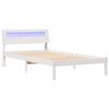 vidaXL R&aacute;m postele Biela 90 x 200 cm Mas&iacute;vne borovicov&eacute; drevo