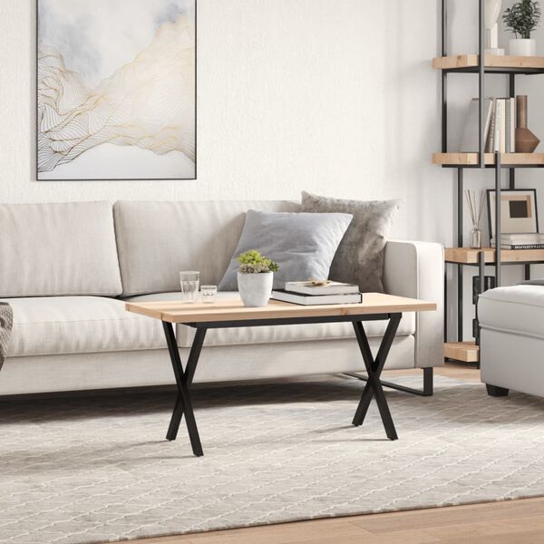 vidaXL Konferenčn&yacute; stol&iacute;k v tvare X 90x40x45,5 cm borovica a oceľ