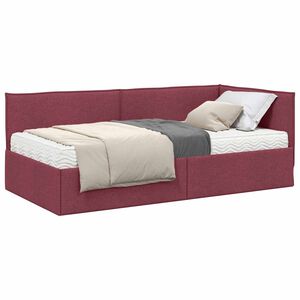 vidaXL Rohov&yacute; r&aacute;m postele s matracom 2 ks V&iacute;no červen&eacute; 80 x 200 cm