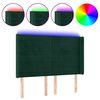 vidaXL Čelo postele s LED tmavozelen&eacute; 147x16x118/128 cm zamat