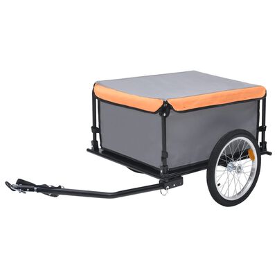 vidaXL Nákladný vozík za bicykel sivo-oranžový 65 kg