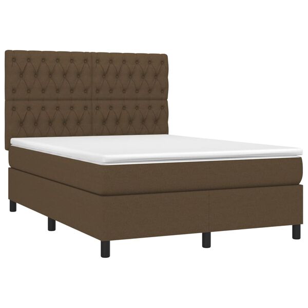 vidaXL Boxspring posteľ s matracom tmavohned&aacute; 140x190 cm l&aacute;tka