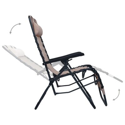 vidaXL Skladacie terasové stoličky 2 ks sivohnedé textilénové