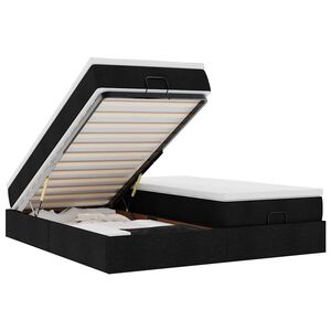 vidaXL Osmansk&yacute; r&aacute;m postele s matracmi čierna 200x200 cm l&aacute;tka