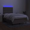 vidaXL Boxspring posteľ s matracom a LED sivohned&aacute; 120x190 cm l&aacute;tka