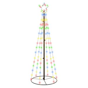 vidaXL Vianočn&yacute; stromček, kužeľ 108 LED, farebn&eacute; svetlo 70x180 cm