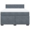 vidaXL Posteľn&yacute; r&aacute;m boxspring s matracom tmavosiv&yacute; 140x190 cm zamat