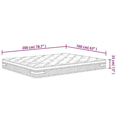 vidaXL Taštičkový pružinový matrac stredne tvrdý plus 160x200 cm