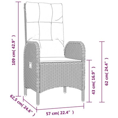 vidaXL Vonkajšie stoličky 2 ks polyratan sivé