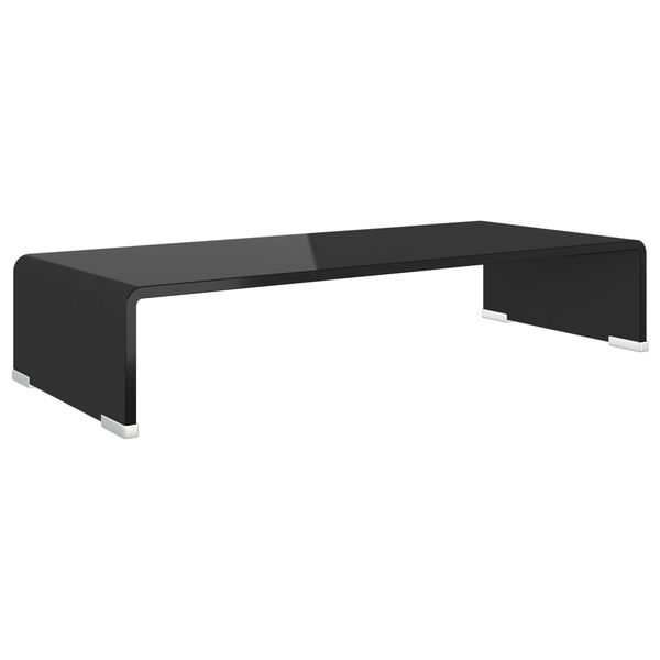 vidaXL Sklenený TV stojan/stojan pod monitor, čierny, 60x25x11 cm