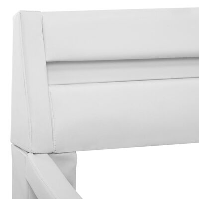 vidaXL Posteľný rám s LED, biely, umelá koža 140x200 cm
