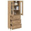 vidaXL Highboard so z&aacute;suvkou Remeseln&yacute; dub 69,5 x 34 x 180 cm