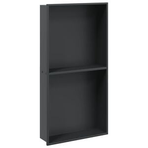 vidaXL V&yacute;klenok do sprchy matn&aacute; čierna 32x62x9 cm nerezov&aacute; oceľ