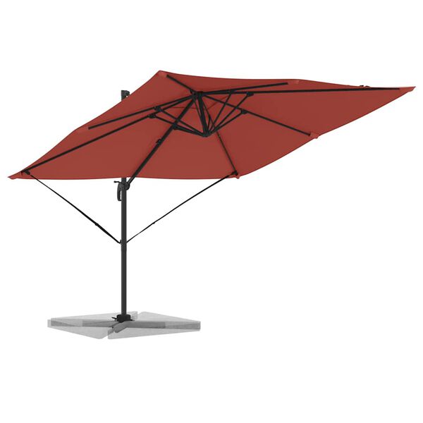vidaXL Roma Parasol Červená 286 x 285 x 265 cm Polyester a hliník