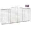 vidaXL Obl&uacute;kov&eacute; gabionov&eacute; ko&scaron;e 11 ks 300x30x120/140 cm pozink. železo