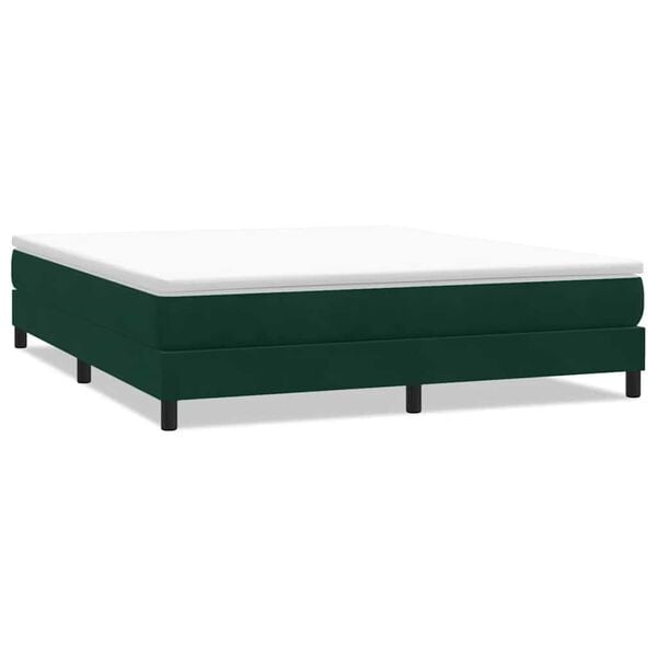 vidaXL Box Spring Posteľ bez matraca Tmavo zelen&aacute; 180x220 cm Zamat