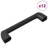 vidaXL rukov&auml;ť Jednofarebn&yacute; 12 ks Čierna 380 x 34 x 85 mm Hlin&iacute;k a PP