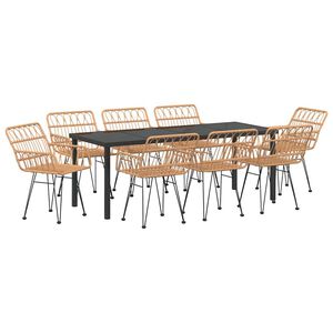 vidaXL Z&aacute;hradn&yacute; jed&aacute;lensk&yacute; set 9 pcs Hned&aacute;