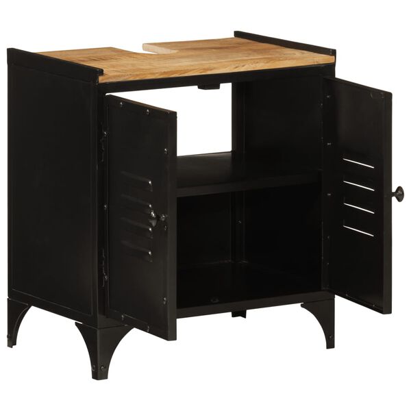 vidaXL Kúpeľňová skrinka s umývadlom 55x35x60 cm železo mangovník