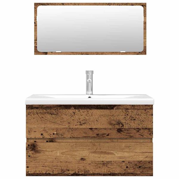 vidaXL 3-dielna sada k&uacute;peľňov&eacute;ho n&aacute;bytku star&eacute; drevo kompozitn&eacute; drevo