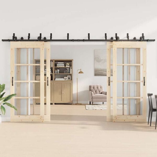 vidaXL Kovanie na posuvn&eacute; dvere čierne 400 cm oceľov&eacute;