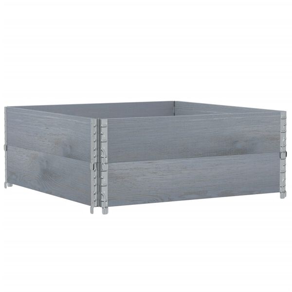 vidaXL Paletov&eacute; ohr&aacute;dky 2 ks siv&eacute; 100x100 cm borovicov&yacute; mas&iacute;v