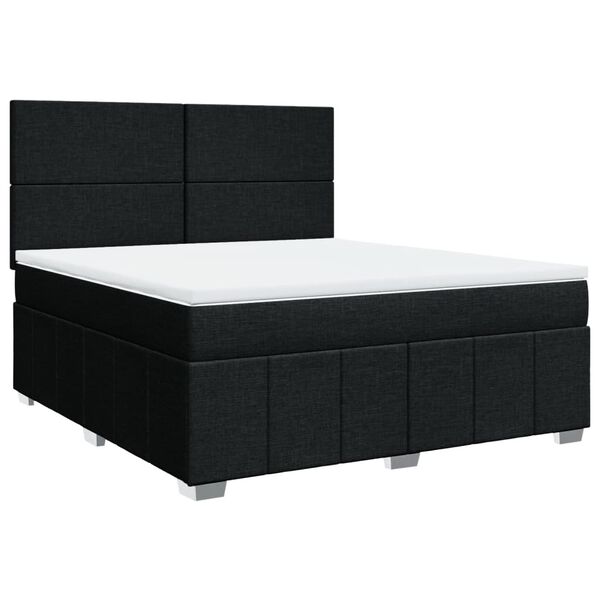 vidaXL Posteľn&yacute; r&aacute;m boxspring s matracom čierny 180x200 cm l&aacute;tka