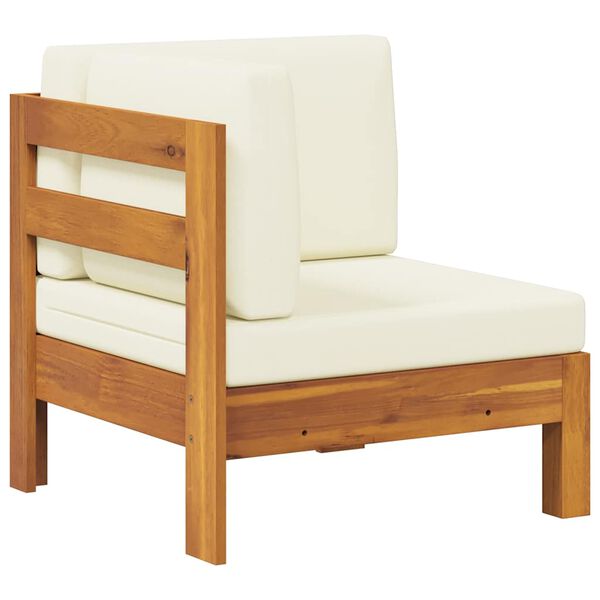 vidaXL Rohov&aacute; pohovka s kr&eacute;movo-bielymi vank&uacute;&scaron;mi ak&aacute;ciov&yacute; mas&iacute;v