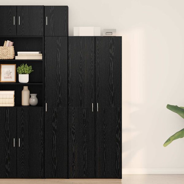 vidaXL Highboard Čierny dub 70 x 42.5 x 185 cm Kompozitn&eacute; drevo