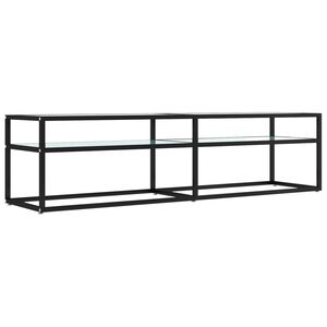 vidaXL TV stol&iacute;k biely mramorov&yacute; 160x40x40,5 cm tvrden&eacute; sklo