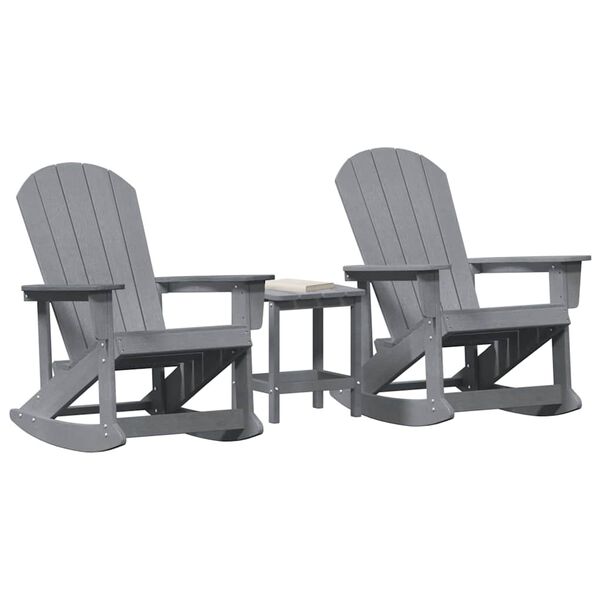 vidaXL Z&aacute;hradn&yacute; lounge set 3 pcs Svetlosiv&aacute; HDPE