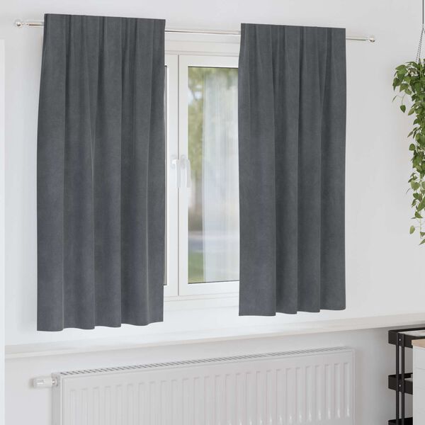 vidaXL Zatemňovacie závesy 2 pcs Svetlosivá 140 x 175 cm Zamat