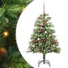 vidaXL Umel&yacute; vianočn&yacute; stromček 150 LED Tepl&aacute; biela PVC a kov Zelen&aacute;