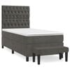 vidaXL Posteľn&yacute; r&aacute;m boxspring s matracom tmavosiv&yacute; 100x200 cm zamat