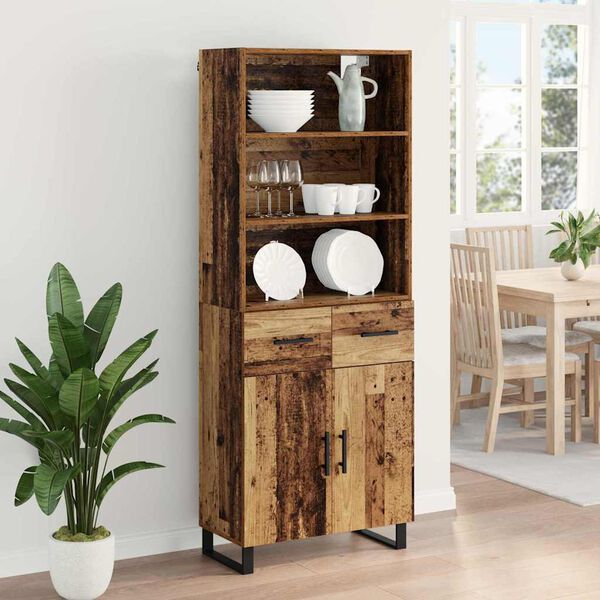 vidaXL Highboard Star&eacute; drevo 69,5 x 34 x 180 cm Kompozitn&eacute; drevo